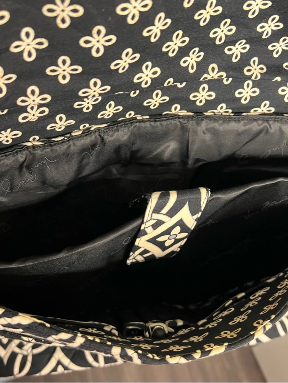 Vera Bradley Black and White Geometric Crossbody Bag with Adjustable Strap - Picture 6 of 6